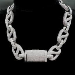 Aokaishen Iced Out Cuban Link Chain for Men Prong Necklace Real Gold Plated AAAAA Cubic Zirconia Hip Hop Jewelry
