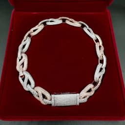 Aokaishen Iced Out Cuban Link Chain for Men Prong Necklace Real Gold Plated AAAAA Cubic Zirconia Hip Hop Jewelry