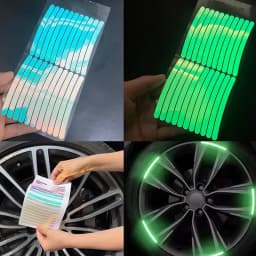 Reflective Car Tire Sticker Car Wheel Hub Reflective Sticker Car Wheel Tire Rims Sticker Stripes Tape Decals Bike Accessories