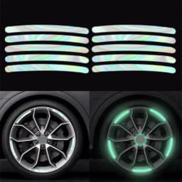 Reflective Car Tire Sticker Car Wheel Hub Reflective Sticker Car Wheel Tire Rims Sticker Stripes Tape Decals Bike Accessories