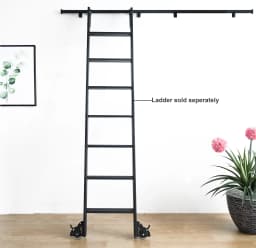 DIYHD 3M Hook on Rolling Library Ladder Hardware,Telescopic Top Roller,Bottom Roller with Brake