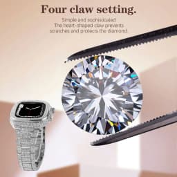 Luxury Diamond Case Modification Kit for Apple Watch Band 45mm 44mm Diamond Stainless Steel Strap for Iwatch Series 8 7 6 SE 5 4