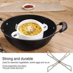 2PCS Steaming Cross Stand Stainless Steel Sturdy Cooking Rack Portable Household Kitchen Utensils For Outdoor Camping Picnic