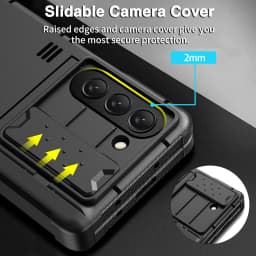 for Samsung Galaxy Z Fold 5 Case,Heavy Duty Protective Camera Lens Cover S Pen Holder & Hinge Protection Rugged Stand Cover