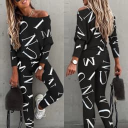 Women Tracksuit Autumn Winter Warm Letter Top Suits Casual Yoga Set Sweatshirts And Jogging Pants Outfits Sweatpants 2 Piece Set