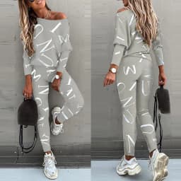 Women Tracksuit Autumn Winter Warm Letter Top Suits Casual Yoga Set Sweatshirts And Jogging Pants Outfits Sweatpants 2 Piece Set