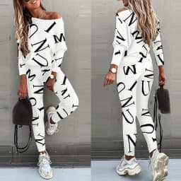 Women Tracksuit Autumn Winter Warm Letter Top Suits Casual Yoga Set Sweatshirts And Jogging Pants Outfits Sweatpants 2 Piece Set