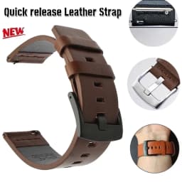 22 24mm Leather band for Samsung Galaxy watch watch 3 46mm 42 Active2 40 44 SmartWatch Quick release WatchStrap 18 20mm Bracelet