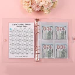 Money Saving Challenge Book 100 Days Cost Saver Planner Expense Organizer Account Books With Zipper Sticker Pen For Personal