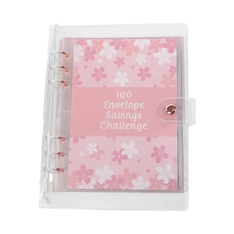 Money Saving Challenge Book 100 Days Cost Saver Planner Expense Organizer Account Books With Zipper Sticker Pen For Personal