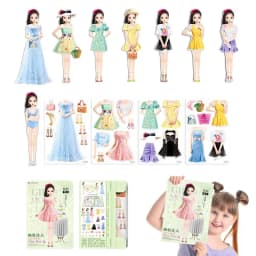 Magnetic Princess Paper Dolls Cutouts Pretend Play Outfit Magnet Clothes Puzzles Creative Fashion Dress Up For Birthday gifts