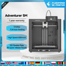 FLASHFORGE Adventurer 5M 3d Printer High Speed Full-auto Leveling Direct Extruder Flexible PEI Plate Power Loss Recovery