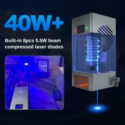 LASER TREE K40 Optical Power 40W Laser Head with Air Assist 450nm Blue Light 8 Diodes TTL Module for Engraver Cutting Wood Tools