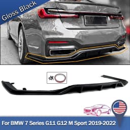 Gloss Black Rear Bumper Diffuser R Style for BMW 7 Series G11 G12 19-22 M Sport