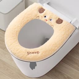 1Pc Bathroom Toilet Seat Cover Zipper Universal Plush Toilet Cushion Household Warm Soft Thick Toilet Seat Cover Winter WC Mat