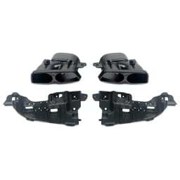 Rear Bumper Diffuser with Exhaust Tips For Mercedes-Benz C-Class W205 C200 C300 C400 C43 C63 AMG Rear Lip with LED Light