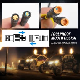2PCS 2FT LED Whip Lights Remote Control Flagpole Antenna Whips for UTV ATV Off Road Truck Sand Buggy Dune RZR