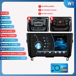 Hizpo Wireless CarPlay Android Auto Radio For Nissan Rogue X-Trail X Trail 3 T32 2013 - 2017 Qashqai 2 J11 Car Multimedia GPS BT