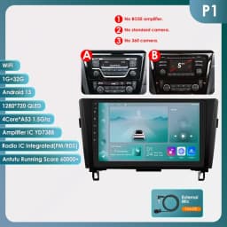 Hizpo Wireless CarPlay Android Auto Radio For Nissan Rogue X-Trail X Trail 3 T32 2013 - 2017 Qashqai 2 J11 Car Multimedia GPS BT