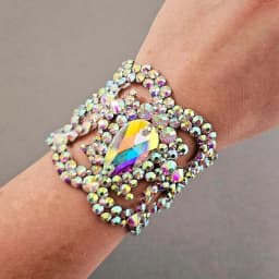 Stonefans High Quality AB Rhinestones Bracelet Charms Ballroomdancing Wedding Belly Costumes Accessories for Women Girls Bangle
