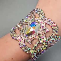 Stonefans High Quality AB Rhinestones Bracelet Charms Ballroomdancing Wedding Belly Costumes Accessories for Women Girls Bangle