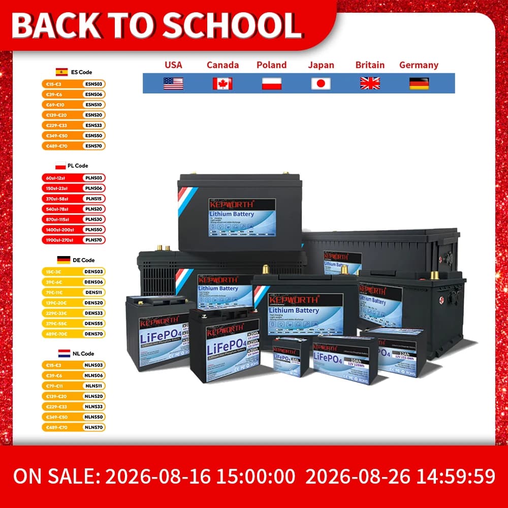 LiFePO4 Lithium Iron Phosphate Battery with BMS, 12V, 24V, 36V, 48V, 100Ah, 120Ah, 200Ah, for Golf Cart, EV, RV, Solar Energy