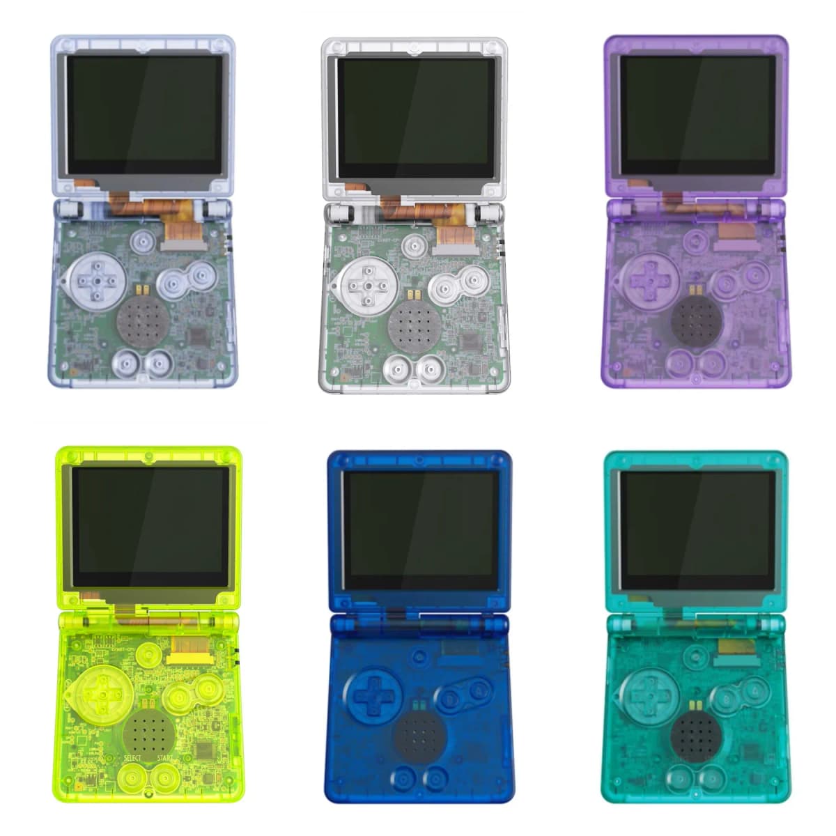 eXtremeRate Custom Replacement Housing Shell for Gameboy Advance SP (GBA SP) - Clear Series
