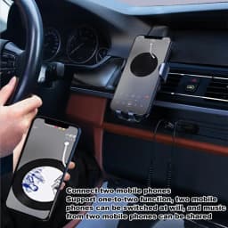 BT Receiver For Car Aux Handsfree Calling Aux Input BT 5.3 Receiver U Disk Player 2-in-1 Design Built-in Microphone For Music