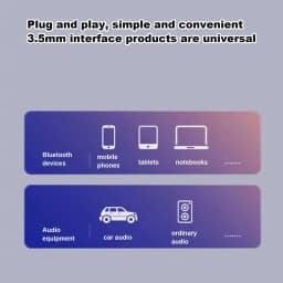 BT Receiver For Car Aux Handsfree Calling Aux Input BT 5.3 Receiver U Disk Player 2-in-1 Design Built-in Microphone For Music