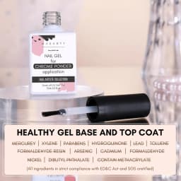 Makartt Gel Top Coat for Chrome Nail Powder - 15ml No Wipe High Gloss Top Coat Gel Nail Polish Mirror Shine Nail Gel