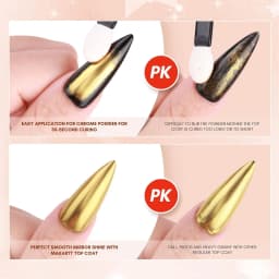 Makartt Gel Top Coat for Chrome Nail Powder - 15ml No Wipe High Gloss Top Coat Gel Nail Polish Mirror Shine Nail Gel