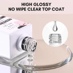 Makartt Gel Top Coat for Chrome Nail Powder - 15ml No Wipe High Gloss Top Coat Gel Nail Polish Mirror Shine Nail Gel