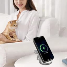 Phone Charger Stand Anti-Skid Magnetic Charger Charging Dock Zinc Alloy Phone Watch Charging Stand With 360 Rotation Design