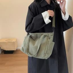 Corduroy Tote Bag Travel Crossbody Purse Business Bag Large Messenger Shoulder Bag Women's Corduroy Handbags For Casual Work