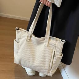 Corduroy Tote Bag Travel Crossbody Purse Business Bag Large Messenger Shoulder Bag Women's Corduroy Handbags For Casual Work