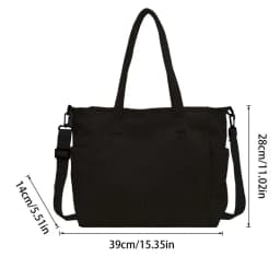 Corduroy Tote Bag Travel Crossbody Purse Business Bag Large Messenger Shoulder Bag Women's Corduroy Handbags For Casual Work