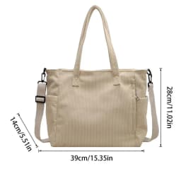 Corduroy Tote Bag Travel Crossbody Purse Business Bag Large Messenger Shoulder Bag Women's Corduroy Handbags For Casual Work