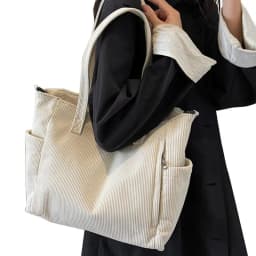 Corduroy Tote Bag Travel Crossbody Purse Business Bag Large Messenger Shoulder Bag Women's Corduroy Handbags For Casual Work