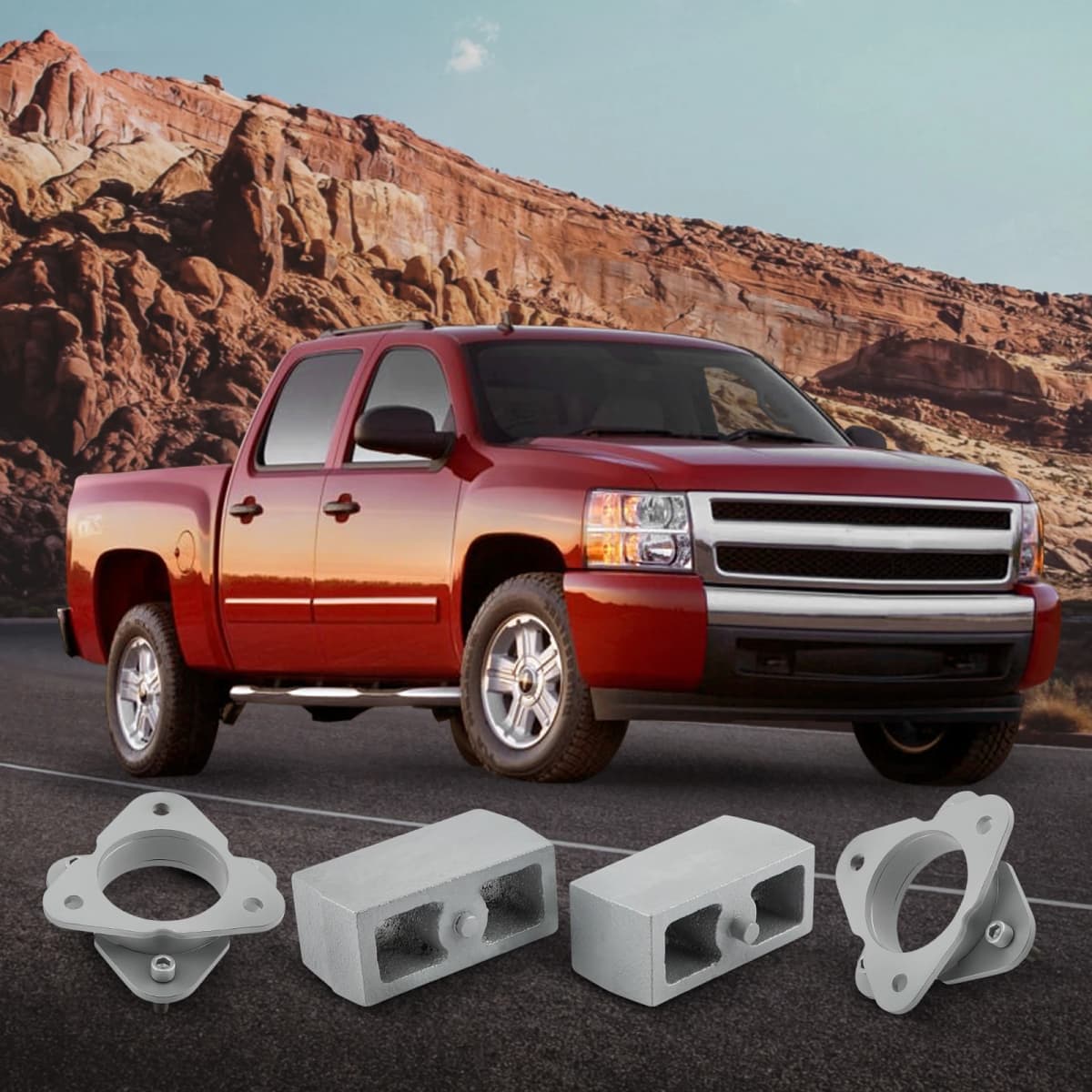 3.5" Front 3" Rear Level Lift Kit For Chevy Silverado 1500 4x4 2007-2018 6 Lug for 1500 New Body 4WD 2014-2018