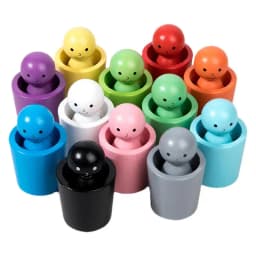 Balls In Cups Montessori Toy Early Education Toys Color Sorting And Counting Wooden Peg Dolls In Cups For Children Boys Girls