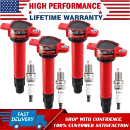 Carbole 4 Pack Ignition Coils and Iridium Spark Plugs For Jeep Dodge Chrysler 2.0L 2.4L