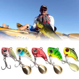 Fishing Lures VIB Tail Spinners Bait For Saltwater Bass Lures Fishing Spinner Blade Fishing Jig Crankbait With Hooks 5PCS/Set