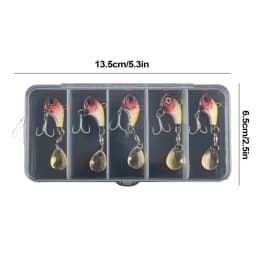 Fishing Lures VIB Tail Spinners Bait For Saltwater Bass Lures Fishing Spinner Blade Fishing Jig Crankbait With Hooks 5PCS/Set