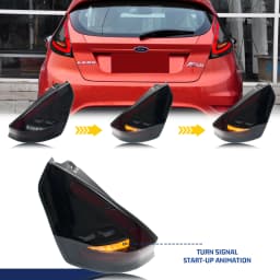 LED Tail Lights for Ford Fiesta 2008-2017 MK7 MK7.5 Dynamic Animation Sequential Turn Signal Rear Lamps