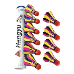 Badminton Ball Set Colorful Badminton Ball Youth Players 10-Pack Duck Feathers & Rubber Badminton Ball Stable Flight Badminton