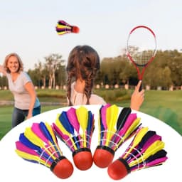 Badminton Ball Set Colorful Badminton Ball Youth Players 10-Pack Duck Feathers & Rubber Badminton Ball Stable Flight Badminton