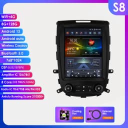 Hizpo For Tesla Style 2Din Car Radio For Hyundai Santa Fe 2 2006 2007-2012 Stereo Multimedia Video Player Navigation GPS Carplay