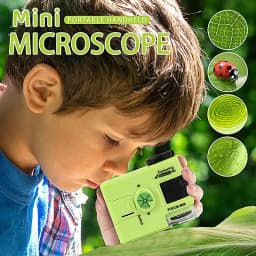 Pocket Science Microscope Portable Children Science Toy Microscope 80X Microbiological Observation Lab Toy For Boys Girls For