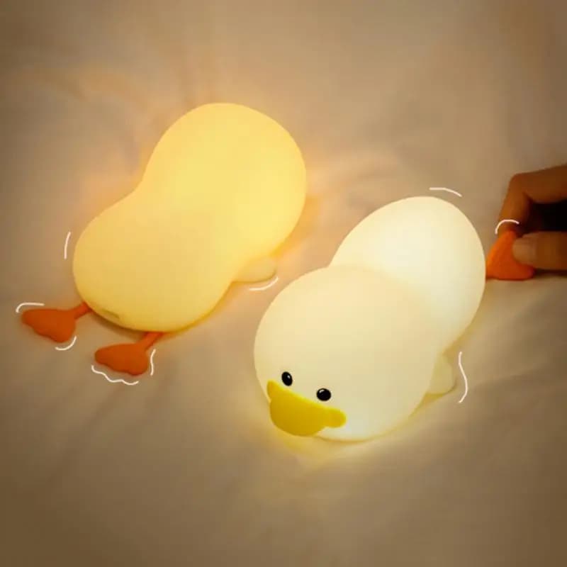 Duck Night Light For Kids Cute Light Up Duck Silicone Dimmable Rechargeable Touch Control Soft Kids Nursery Nightlight With