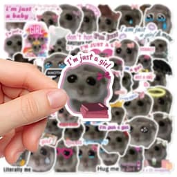 Sad Hamster Sticker Cute Meme Cute Sad Hamster Sticker Decals Cute Aesthetic Girly Hamster Decal 56X PVC Cute For Skateboard